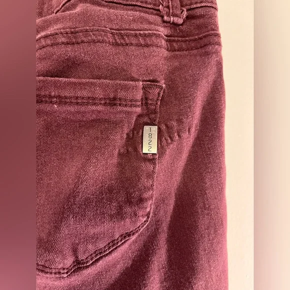 1882 Denim Lisbon Burgundy Skinny Jeans - Size 26 - Picture 6 of 6